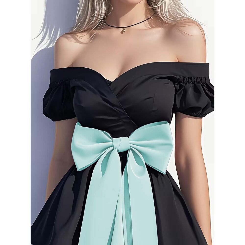 5793 Women Wedding Satin Sash Belt 4'' Wide Double Side Chiffon Bridal - Picture 4 of 7